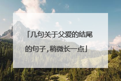 几句关于父爱的结尾的句子,稍微长一点