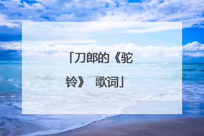 刀郎的《驼铃》 歌词