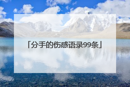 分手的伤感语录99条