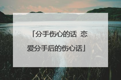 分手伤心的话 恋爱分手后的伤心话