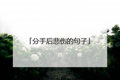 分手后悲伤的句子