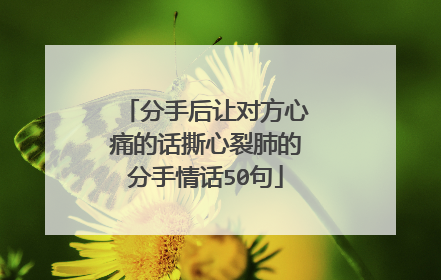 分手后让对方心痛的话撕心裂肺的分手情话50句
