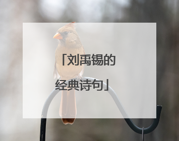刘禹锡的经典诗句