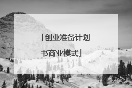 创业准备计划书商业模式