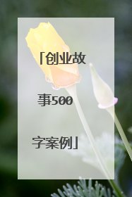 创业故事500字案例