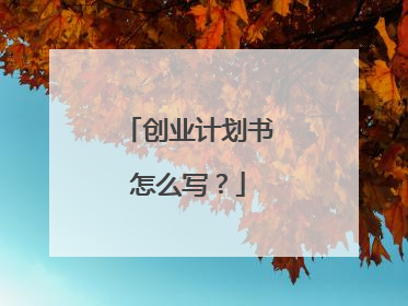 创业计划书怎么写?