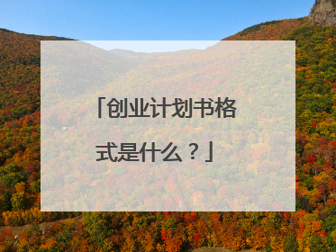 创业计划书格式是什么?