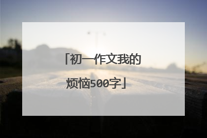 初一作文我的烦恼500字