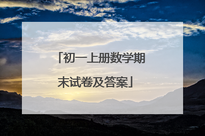 初一上册数学期末试卷及答案