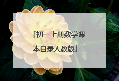 初一上册数学课本目录人教版