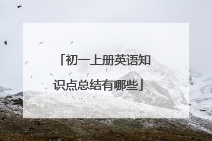 初一上册英语知识点总结有哪些
