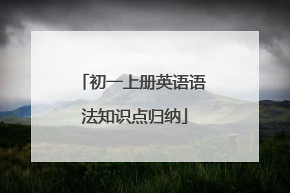 初一上册英语语法知识点归纳
