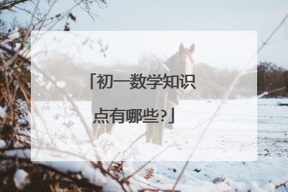 初一数学知识点有哪些?