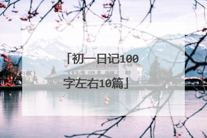 初一日记100字左右10篇