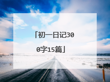 初一日记300字15篇