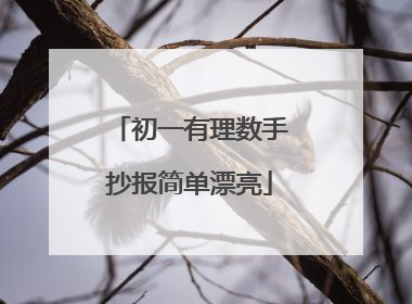 初一有理数手抄报简单漂亮