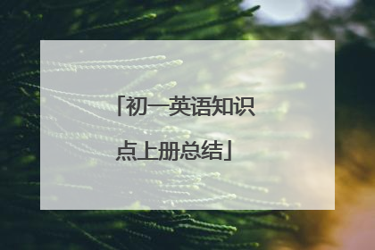 初一英语知识点上册总结