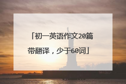 初一英语作文20篇带翻译,少于60词