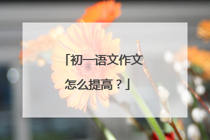 初一语文作文怎么提高?