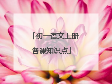 初一语文上册各课知识点