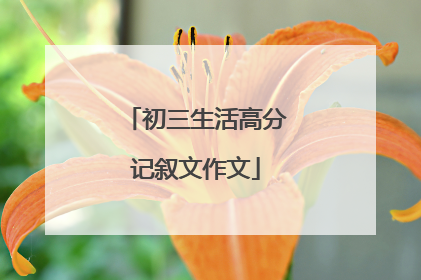初三生活高分记叙文作文