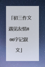 初三作文遇见友情800字记叙文