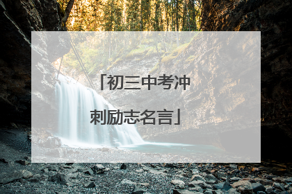 初三中考冲刺励志名言