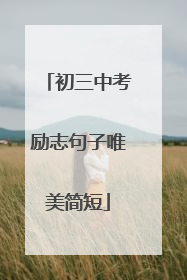 初三中考励志句子唯美简短