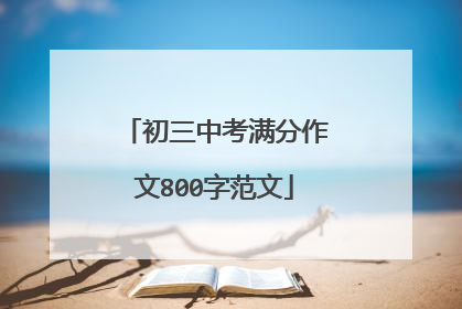 初三中考满分作文800字范文