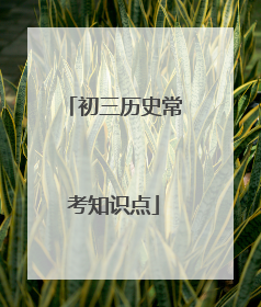 初三历史常考知识点