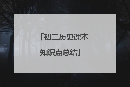 初三历史课本知识点总结