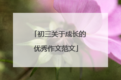 初三关于成长的优秀作文范文