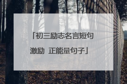 初三励志名言短句激励 正能量句子