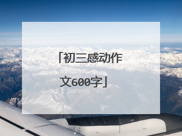 初三感动作文600字