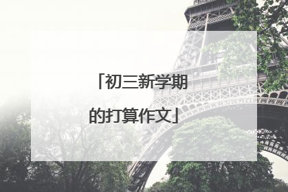 初三新学期的打算作文