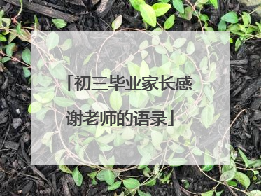 初三毕业家长感谢老师的语录