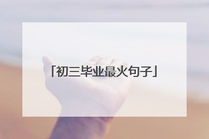 初三毕业最火句子