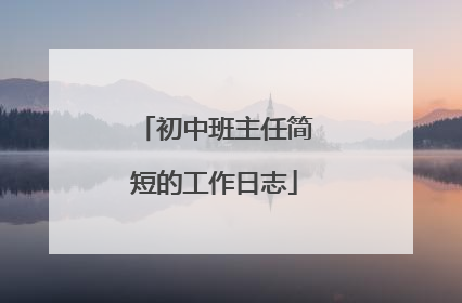 初中班主任简短的工作日志