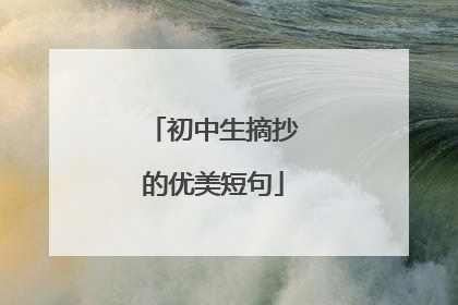 初中生摘抄的优美短句
