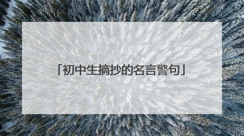 初中生摘抄的名言警句