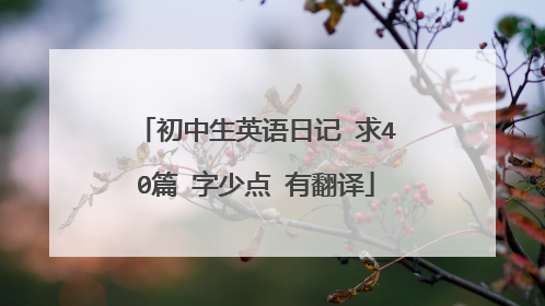 初中生英语日记 求40篇 字少点 有翻译
