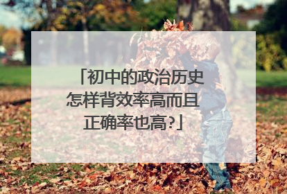 初中的政治历史怎样背效率高而且正确率也高?