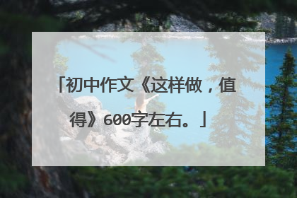初中作文《这样做，值得》600字左右。