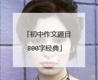 初中作文题目800字经典