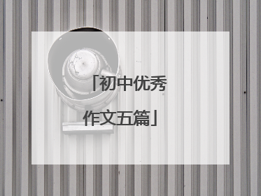 初中优秀作文五篇