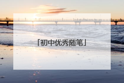 初中优秀随笔