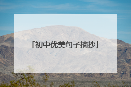 初中优美句子摘抄