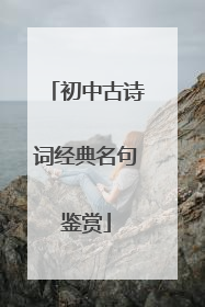 初中古诗词经典名句鉴赏
