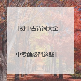 初中古诗词大全 中考前必背这些