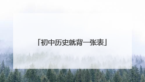 初中历史就背一张表